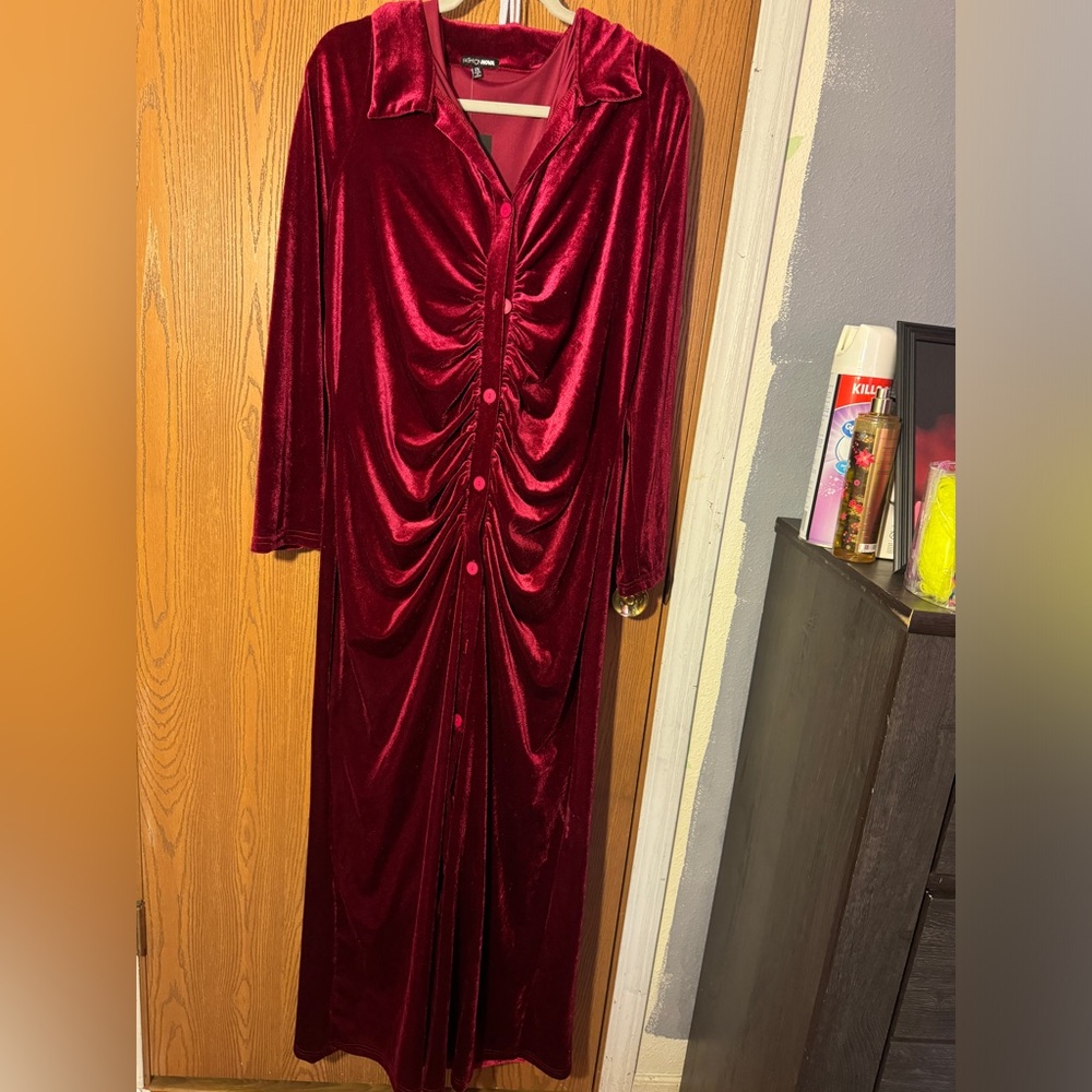 Velvet red maxi dress